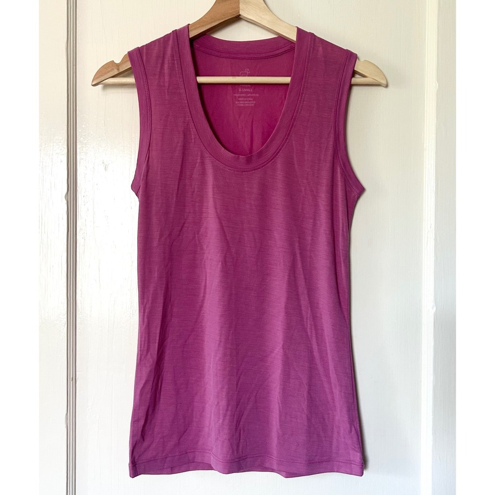 NEW Woolx Phoebe Merino Wool Lounge Tank Magenta Purple XS Lightweight Casual